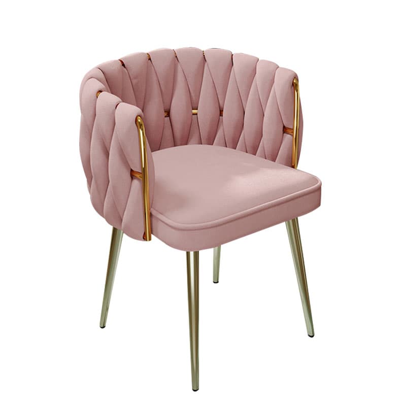 Glam Stable Framed Upholstered Arm Chair with Gold Base and Foot Pads for Dinette, Turned/Non-rotatable thumbnail 6