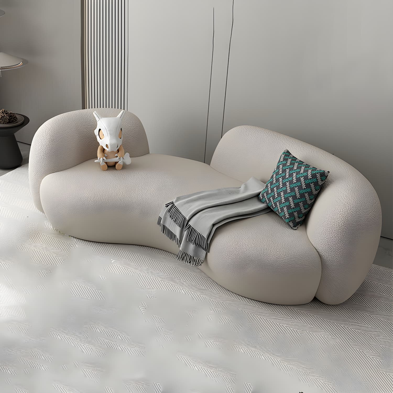Modern Style Sofa with Curved Back and Padded Sponge Seat Sofa thumbnail 7