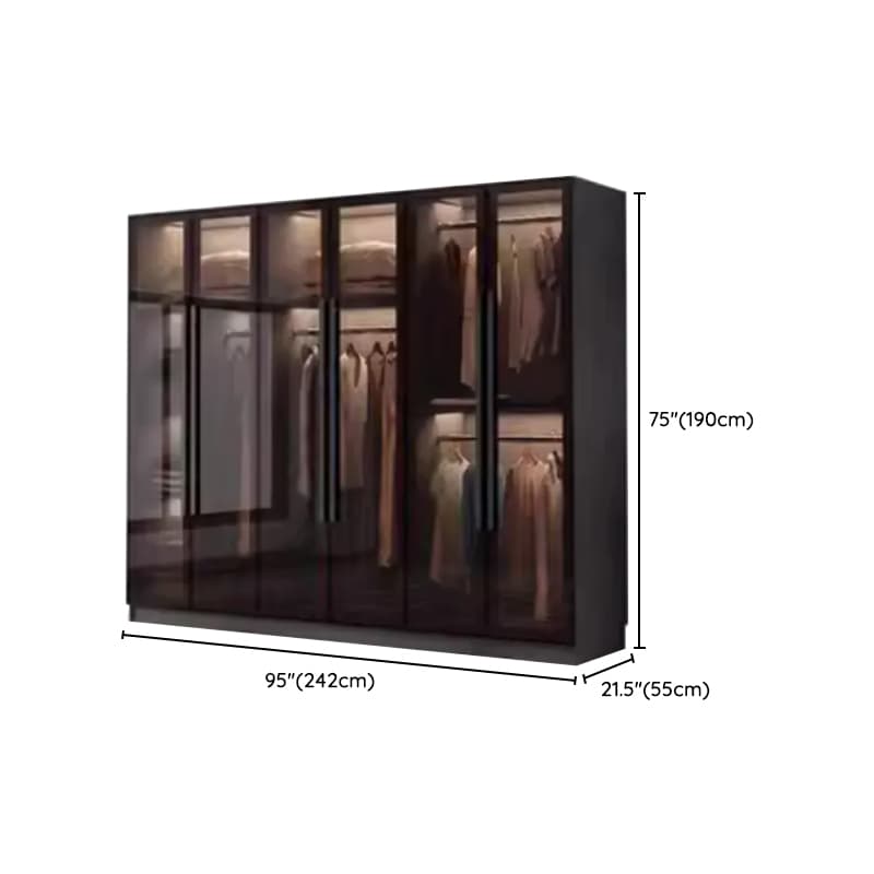 Charcoal Modish Timber Self-supporting Cabinet Armoire with Soft Close Drawer and Door, Hanging Rod thumbnail 14