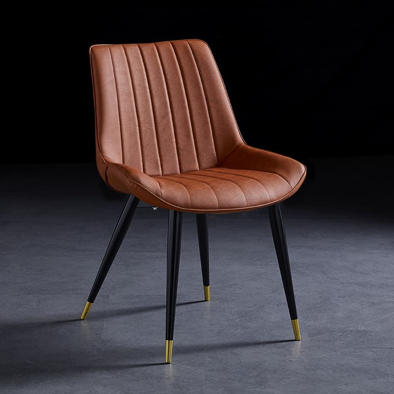Outlined Faux Leather Upholstered Reliable Side Chair with Metal 4 Legs for Restaurant thumbnail 23