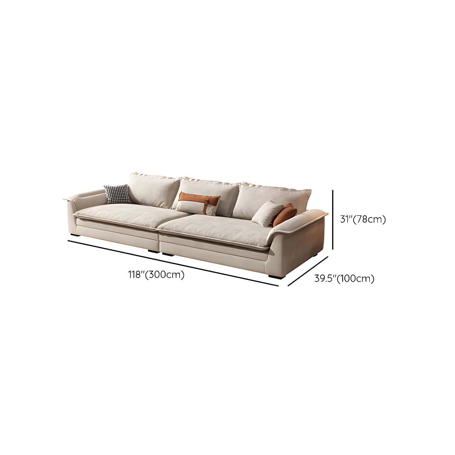 Contemporary Style Wood Frame Pillow Top Arm Sofa For Living Room thumbnail 15