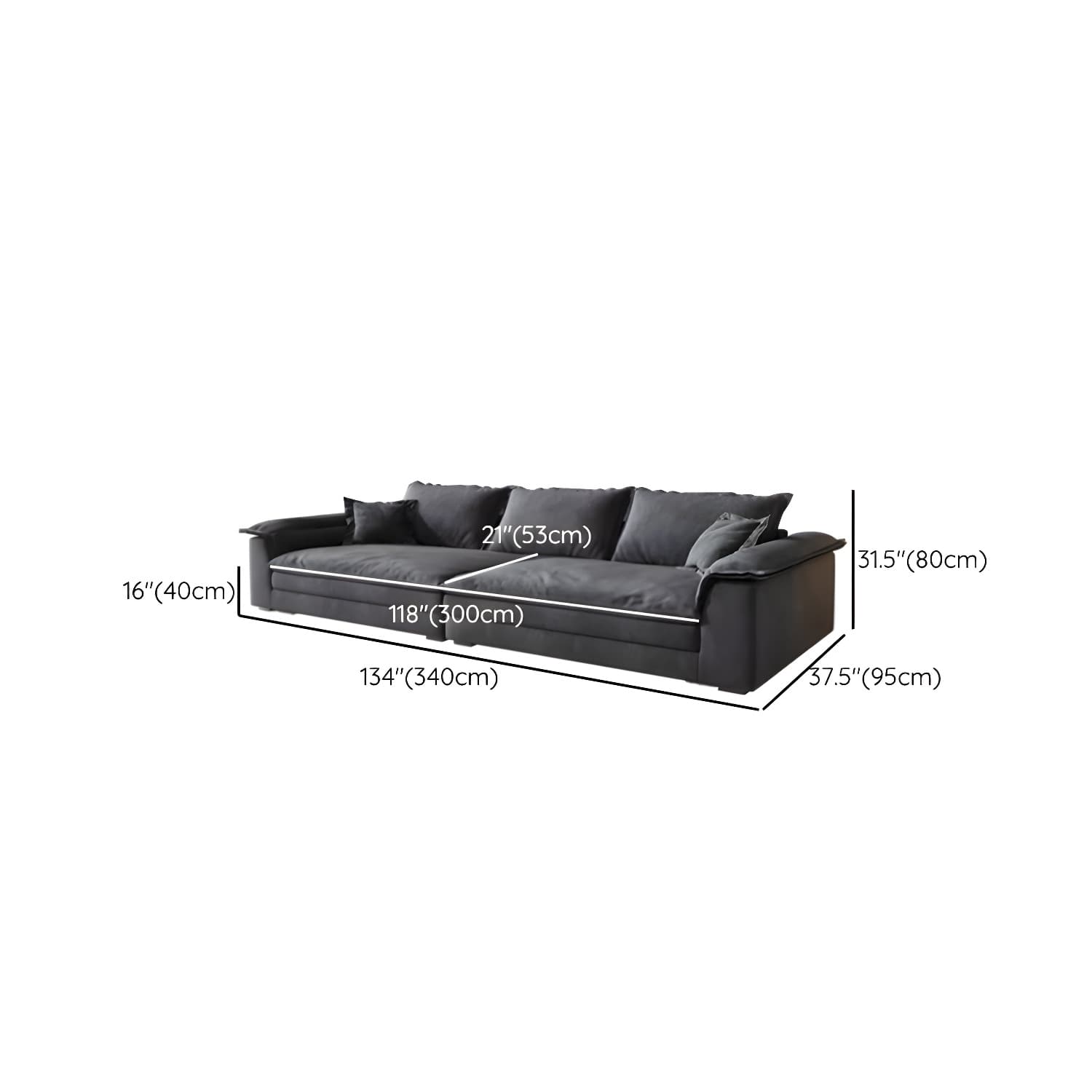 Grey Mid-Century Modern Sofa with Wood Frame and Tech Cloth Upholstery thumbnail 15
