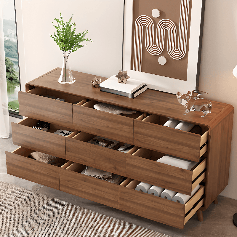 Modern Natural Wood Double Dresser/Bachelor Chest with 9 Drawers/7 Drawers/8 Drawers, Horizontal/Vertical Orientation - image 5