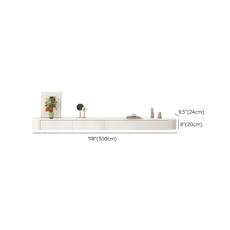 Deco Wall Mounted Wood TV Stand in White with 2 Drawers and 1 Cabinet thumbnail 18
