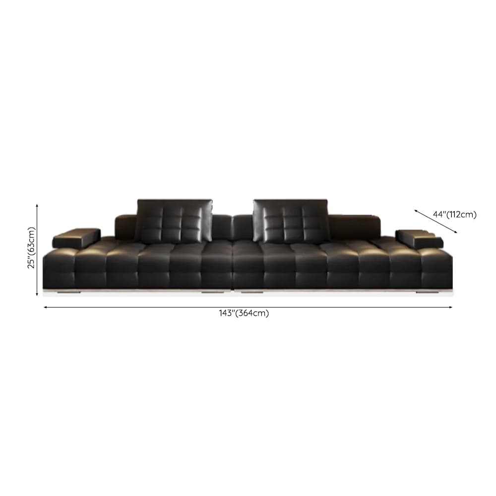 Versatile Black Sofa, Straight/L-Shape, 7-Seater, Horizontal/Right Hand Facing Orientation thumbnail 13
