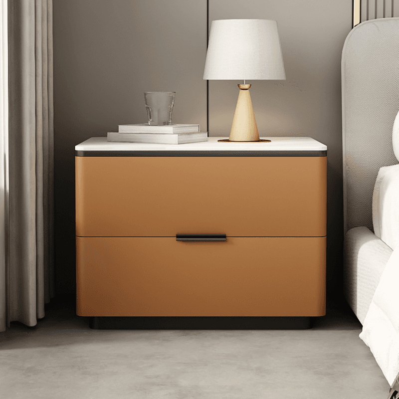 Organic Modern Nightstand With Drawer Organization Featuring 2 Drawers and Stone Countertop thumbnail 9