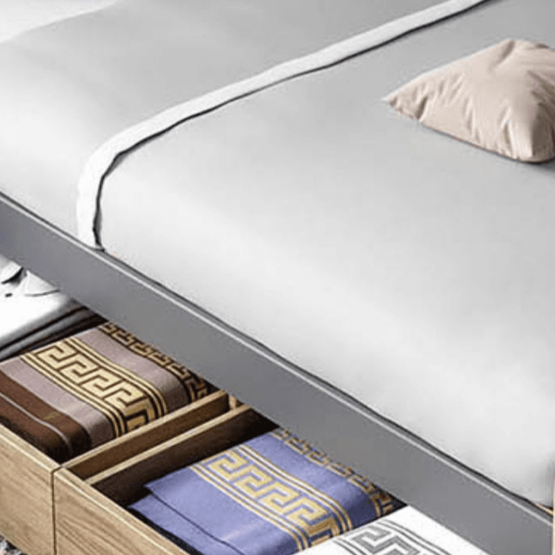 Solid Color Storage Included Panel Bed with 3 Storage Boxes and Panel Headboard thumbnail 3