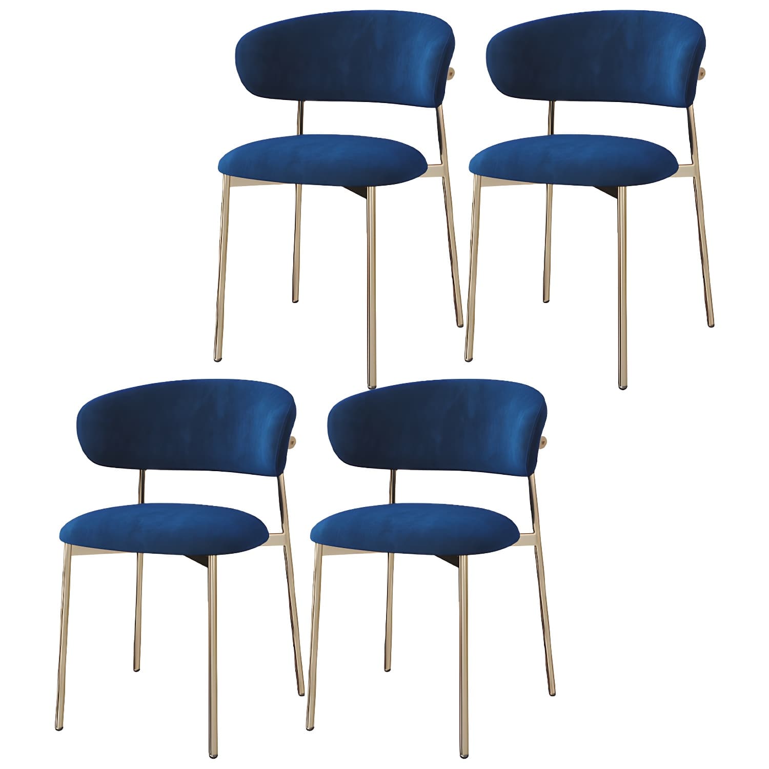 Restaurant Scandinavian Upholstered Side Chair Matte Finish Open Back Dining Chair thumbnail 8