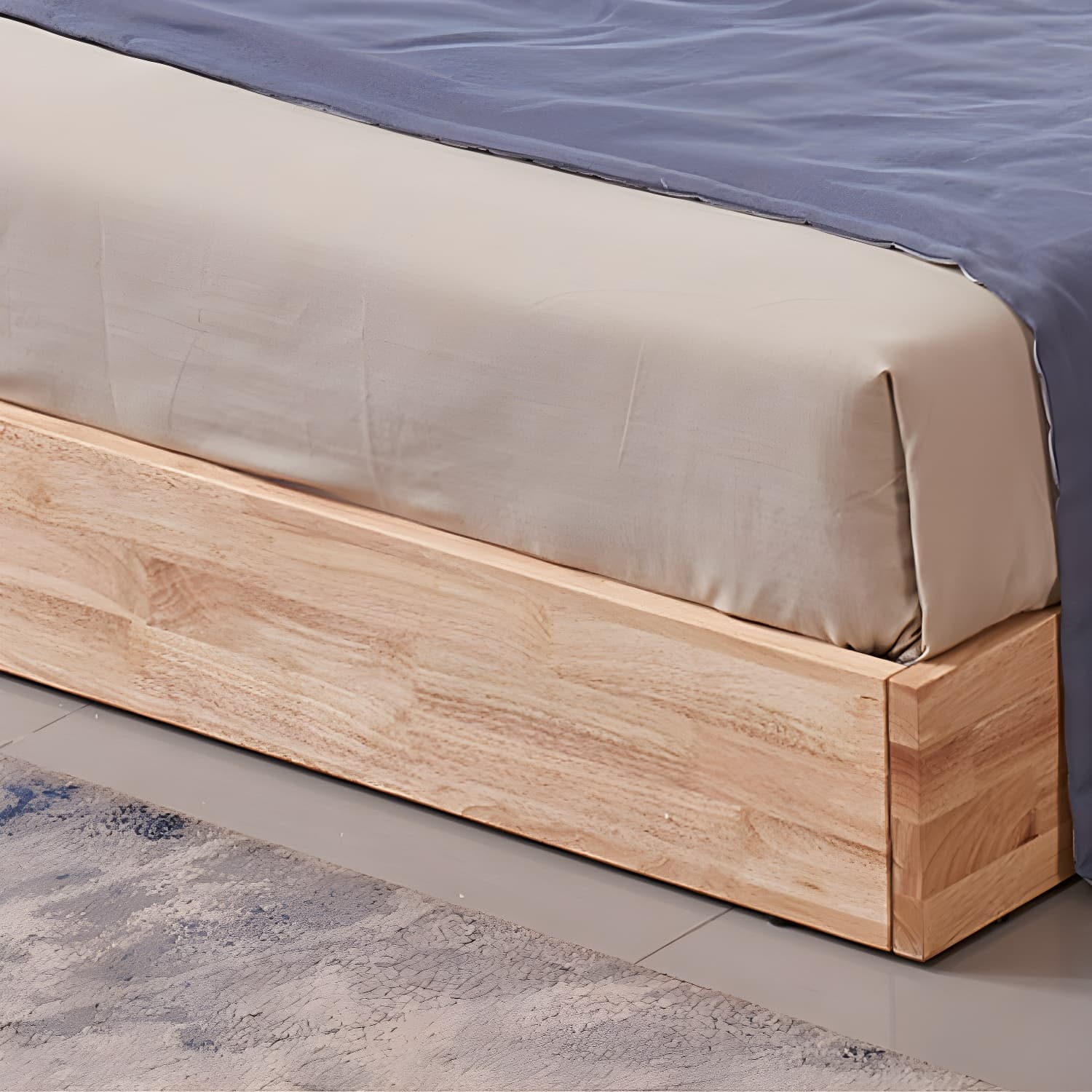 Natural Wood Platform Bed Frame Nordic 7.87-In High Wire-Grid Bed Frame thumbnail 7