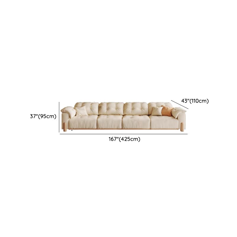 Modish Solid Color Scratch-durable Standard Sofa/Single Sofa in Off-White, Seats 4/2-seater/3 with 2 Pillows thumbnail 20