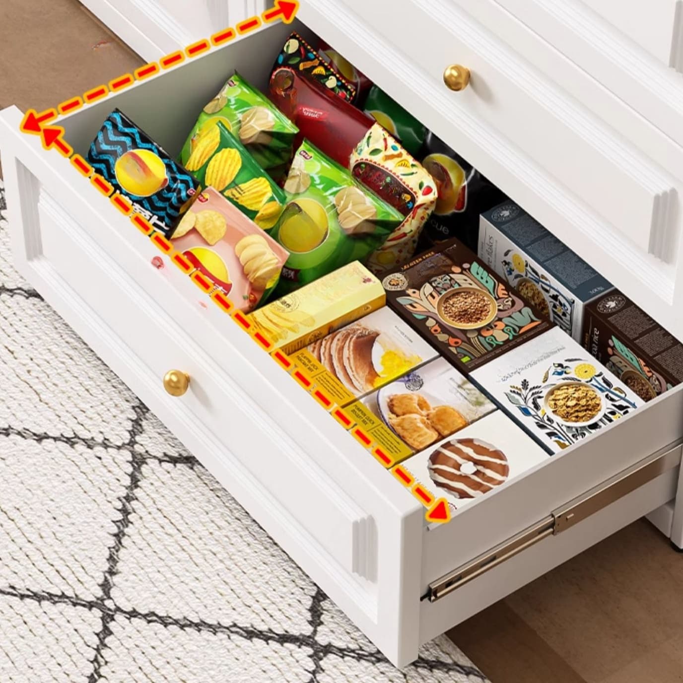 Chalk Casual Metal Bachelor Chest/Semainier with 5 Drawers/3 Drawers/4 Drawers in Vertical/Horizontal Orientation thumbnail 3