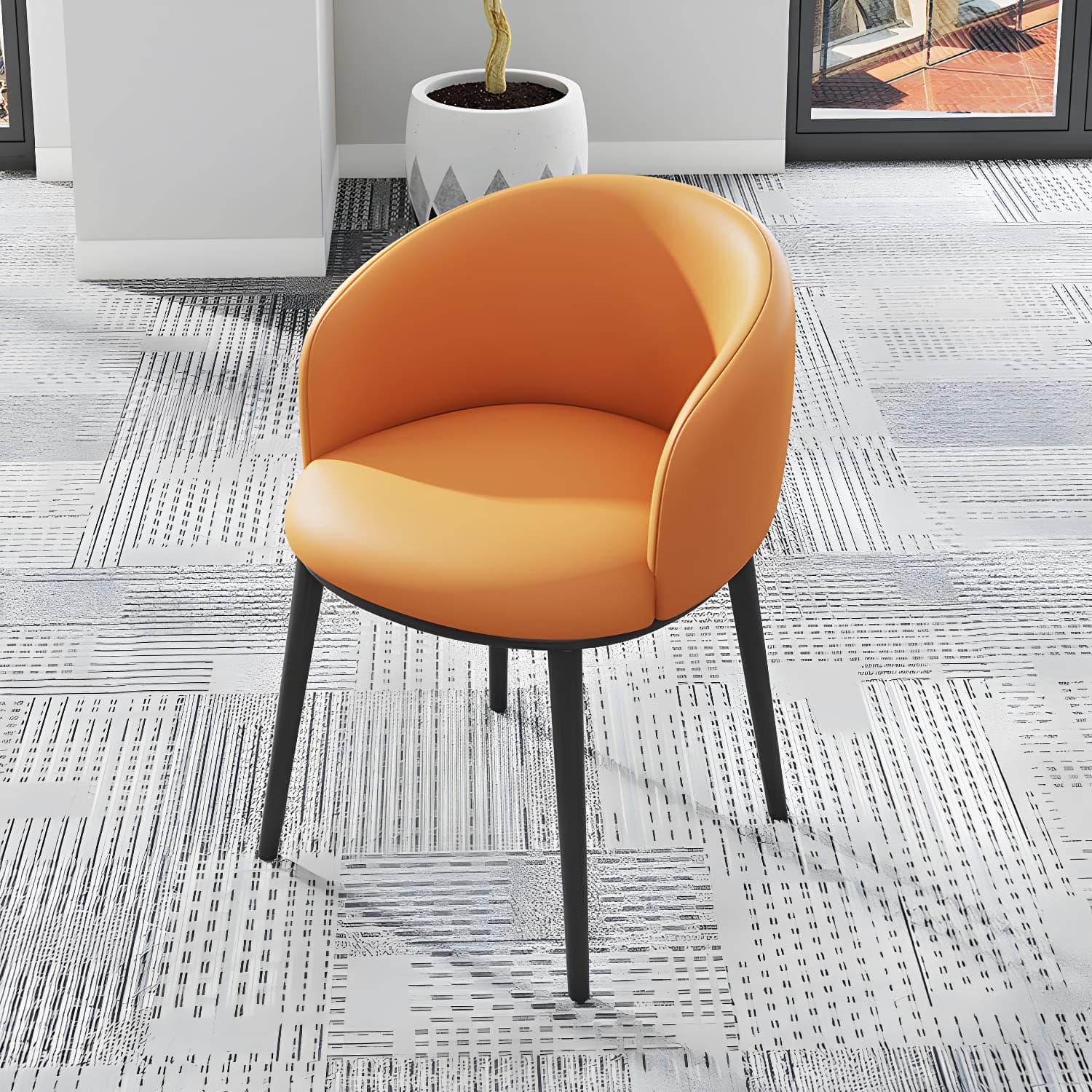 Modern Upholstered Home Arm Chair Solid Back Matte Finish Dining Chair thumbnail 22