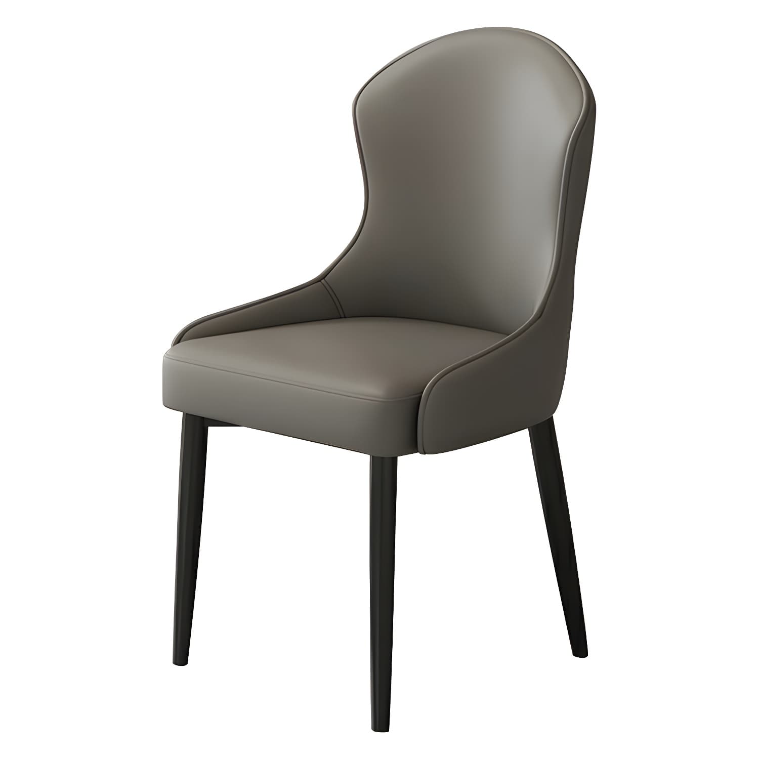 Wingback Faux Leather Side Chair with Metal Legs and Upholstered Seat for Kitchen & Dining thumbnail 5