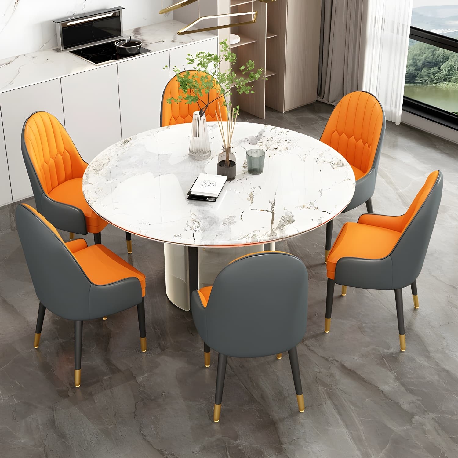 Dining Room Armless Dining Chair Parsons Faux Leather Dining Chair thumbnail 12