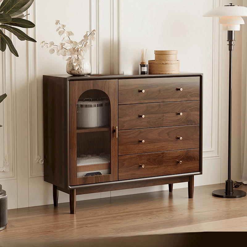 Independent Composite Wood Utility Storage Cabinet with Cabinet, Glass Door, Flexible Shelf, and Cabinet Knobs in Cocoa thumbnail 2
