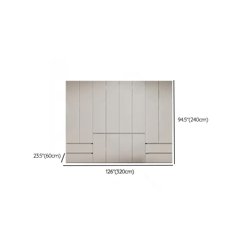 Cream Trendy Reclaimed Wood Wardrobe Armoire with Soft Close Drawer, Soft Close Door, Interior Shelves, and Clothing Rod thumbnail 74