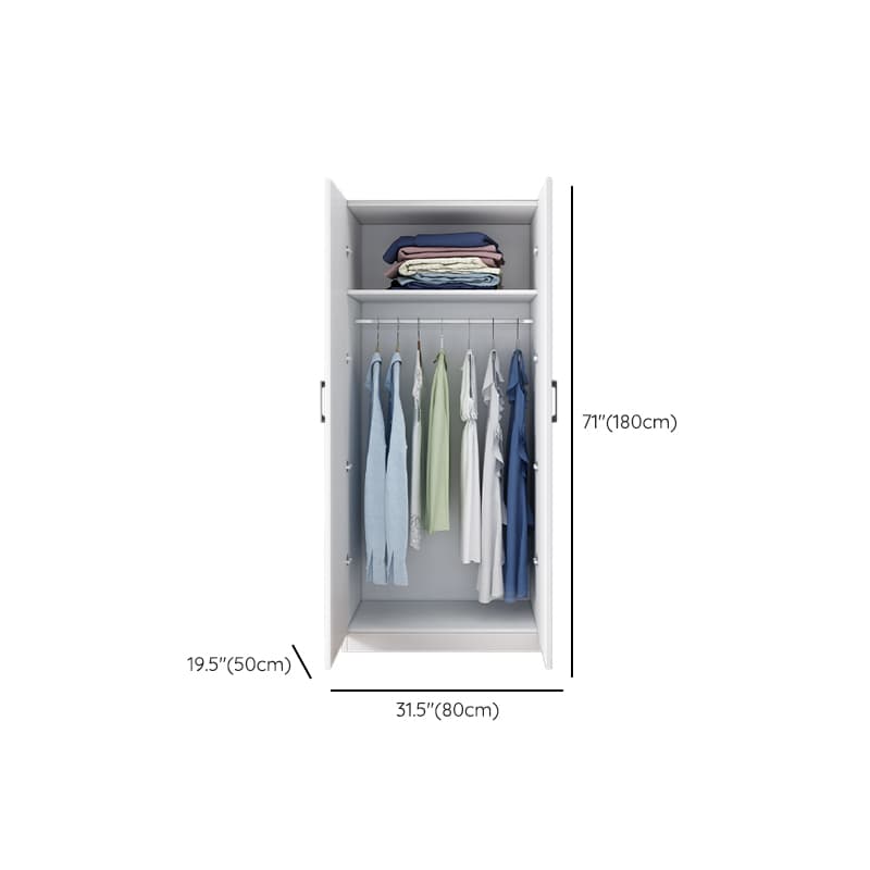 White Modish Timber Wardrobe with Soft Close Door, Interior Shelves, and Hanging Rod thumbnail 9