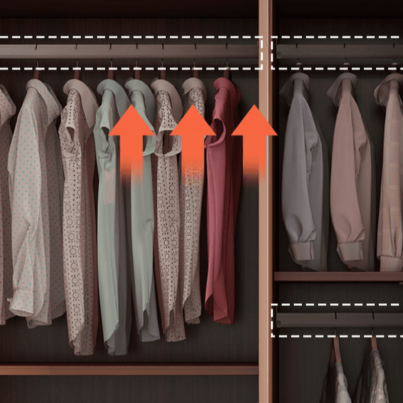 Sepia Minimalist Lumber Independent Cabinet Armoire with Soft Close Door, Interior Shelves, and Hanging Rod thumbnail 6