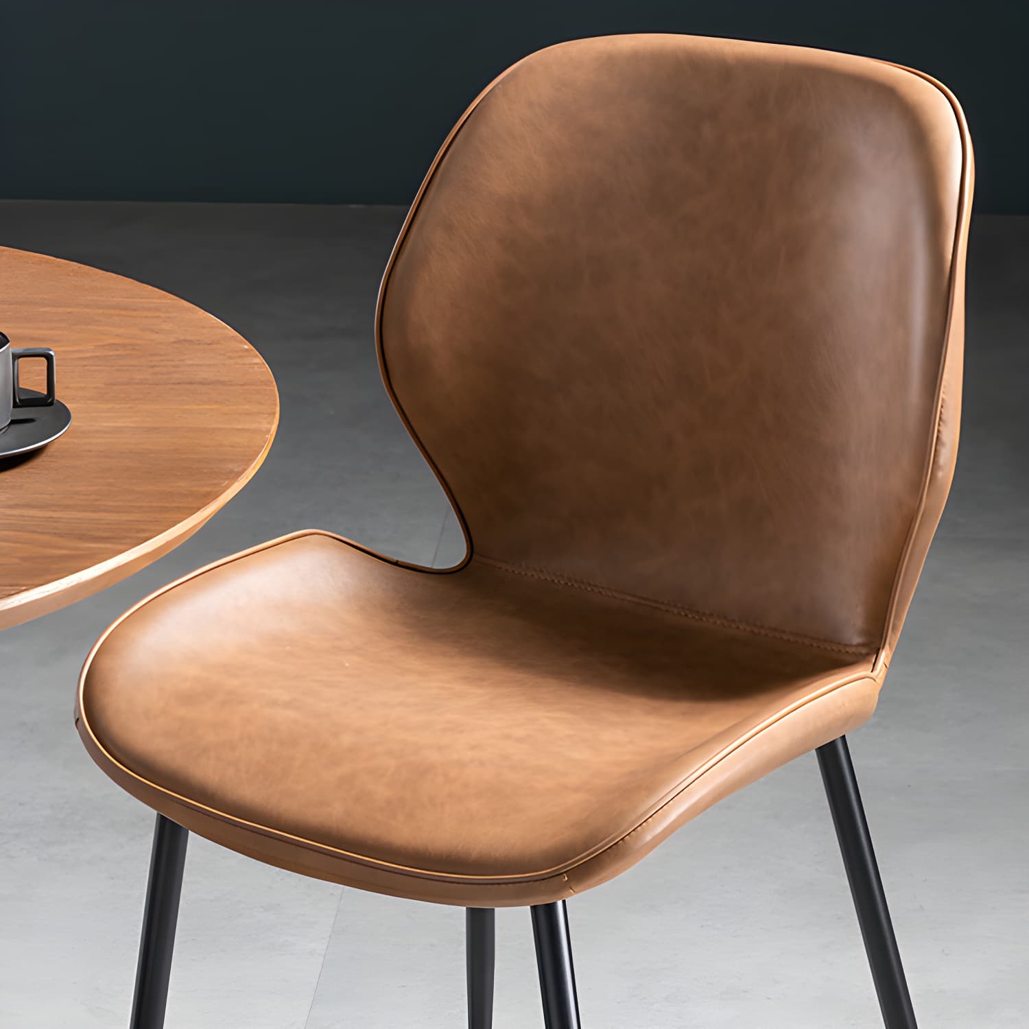Scandinavian Leather Home Side Chair Matte Finish Wingback Dining Chair (Set of 2) thumbnail 19