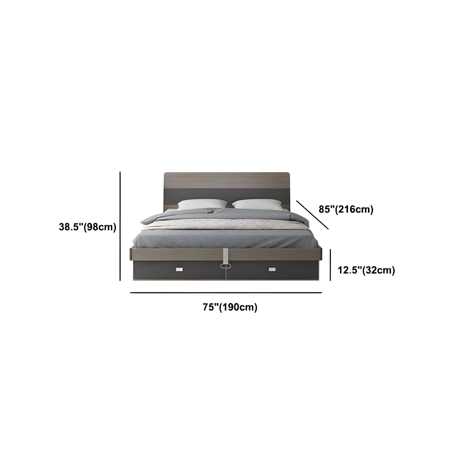 Modern Style Wood Bed with Headboard Low Profile Standard Bed thumbnail 20