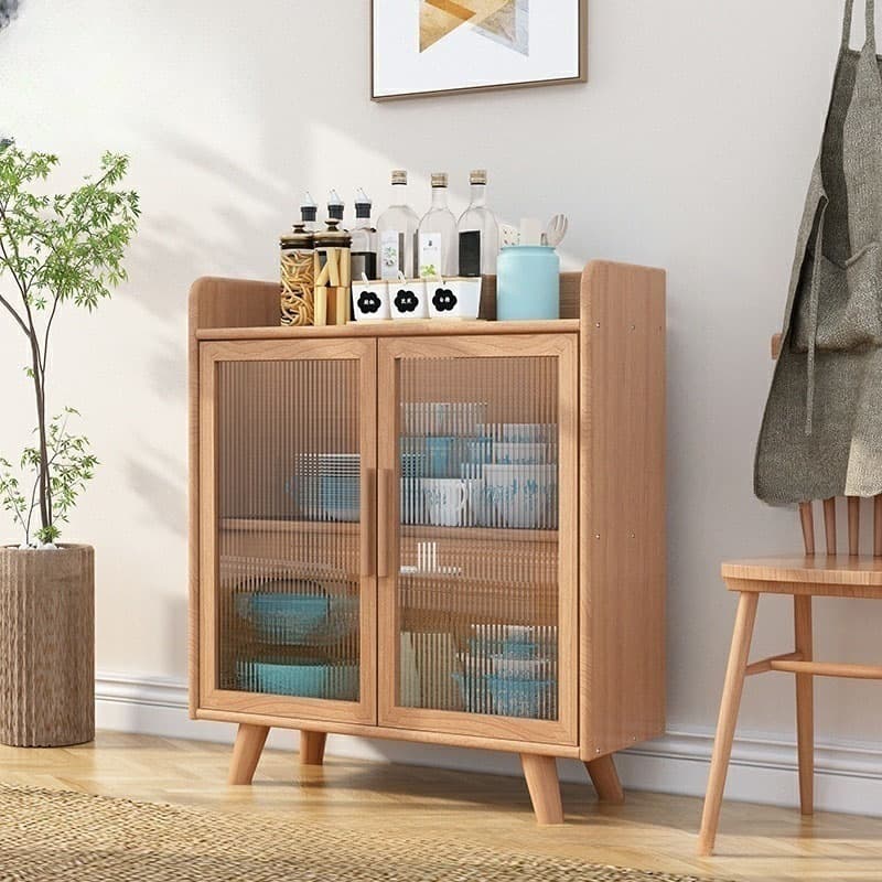 Scandinavian Style Narrow Wood Cabinet 40 cm Buffet & Sideboard Without Drawers Server thumbnail 1