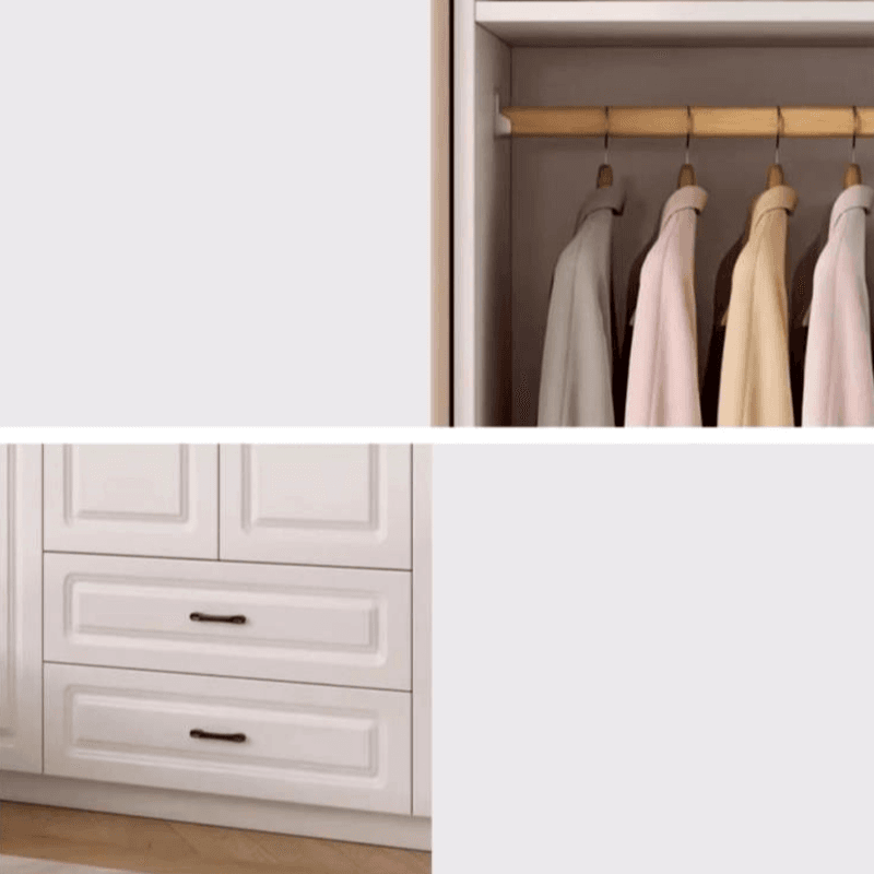 Casual Chalk Timber Wardrobe with Soft Close Drawer and Door, Interior Shelves, Hanging Rod thumbnail 5