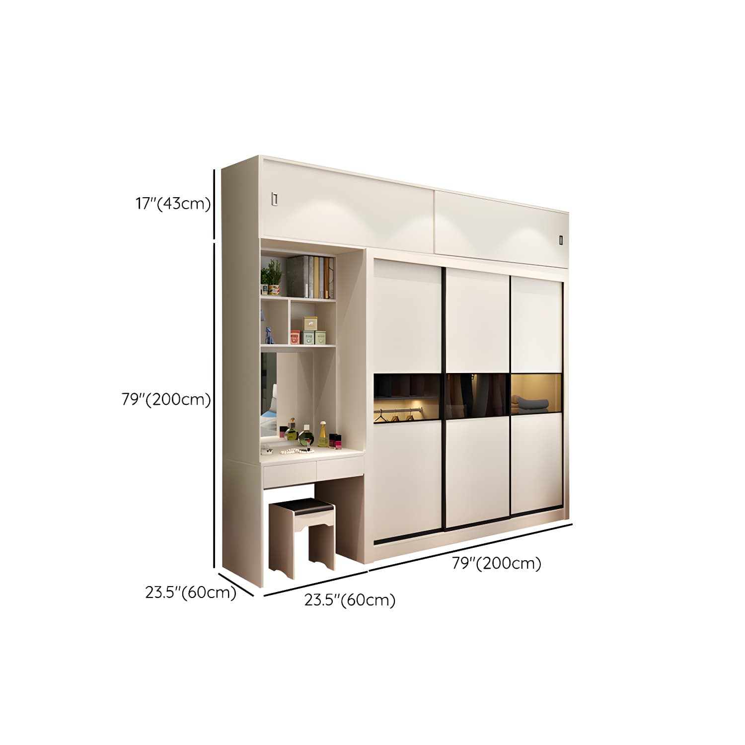 Contemporary Home Engineered Wood Wardrobe Freestanding Wardrobe Closet thumbnail 26