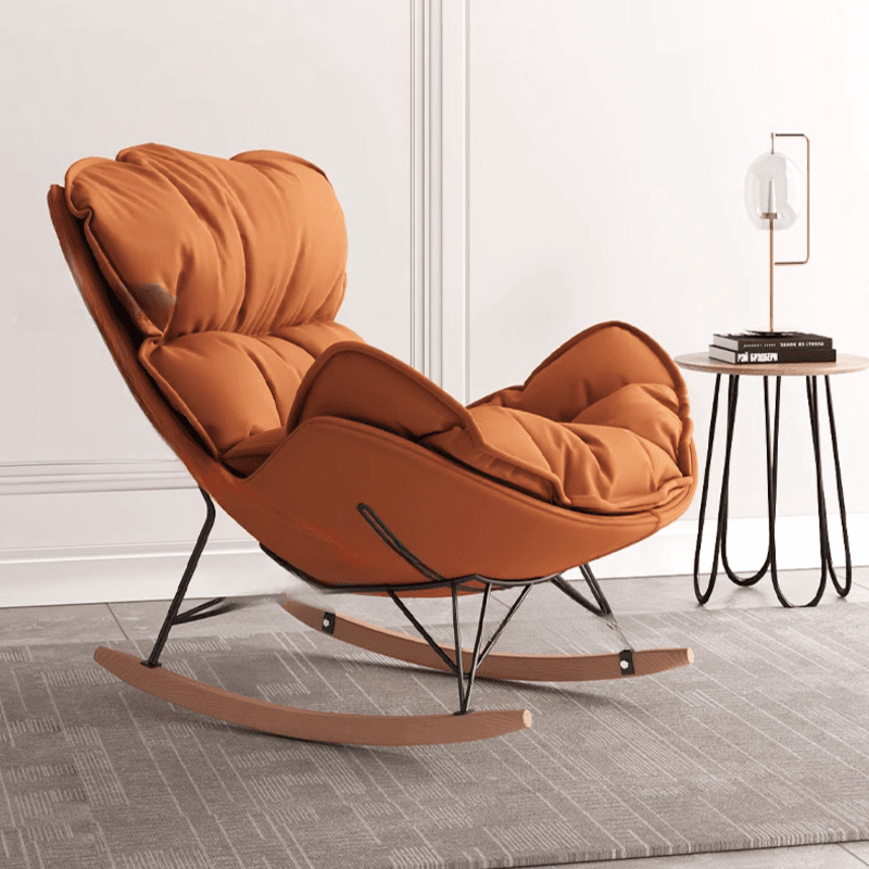 Stationary Rocking Chair with Flared Arm and Rear Support thumbnail 12