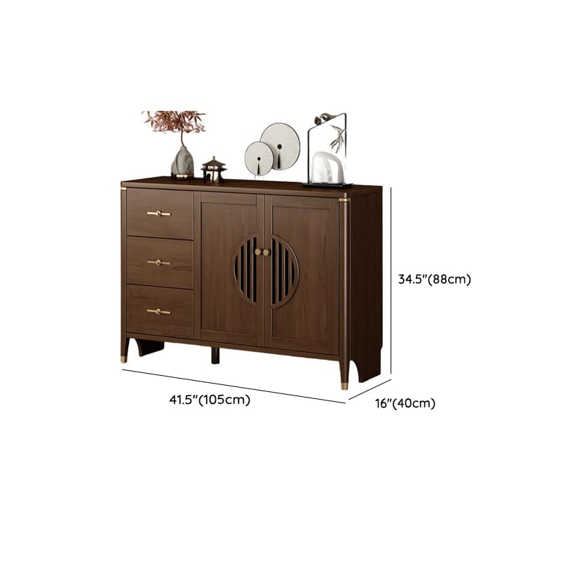 Espresso Standard/Wide/Narrow Timber Sideboard with 4 Doors/3 Doors/2 Doors, Adaptable Shelf and Pantry Hutch, 3 Drawers/6 Drawers/2 Drawers Included/Not Included thumbnail 29
