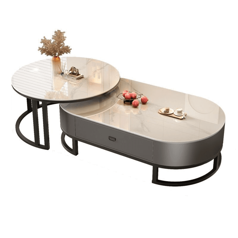 Modern Nesting Accent Table Set with Structure Base and Oblong Top thumbnail 12