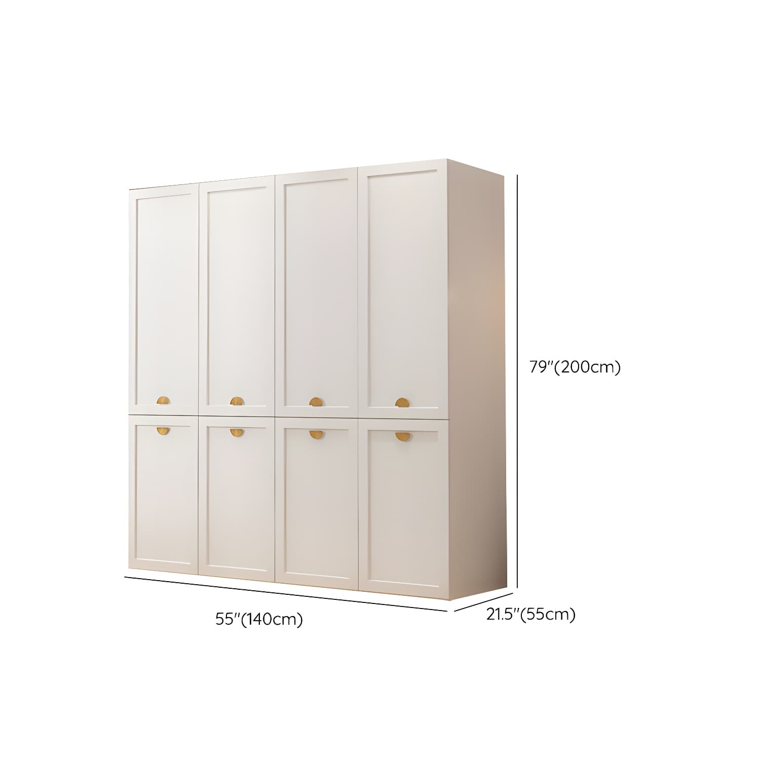 Modern Solid Color Shelves Hinged Doors Cloth Rod Included Cabinet in Beige thumbnail 20