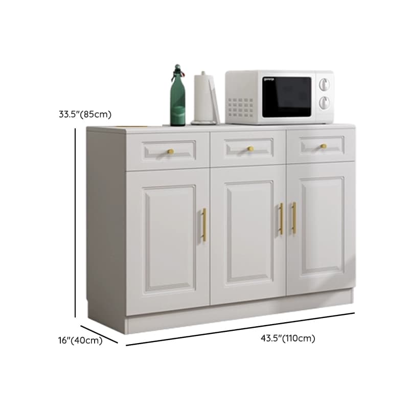 White Modern Wood Sideboard with Drawer and Cabinet with Adjustable Shelves thumbnail 25
