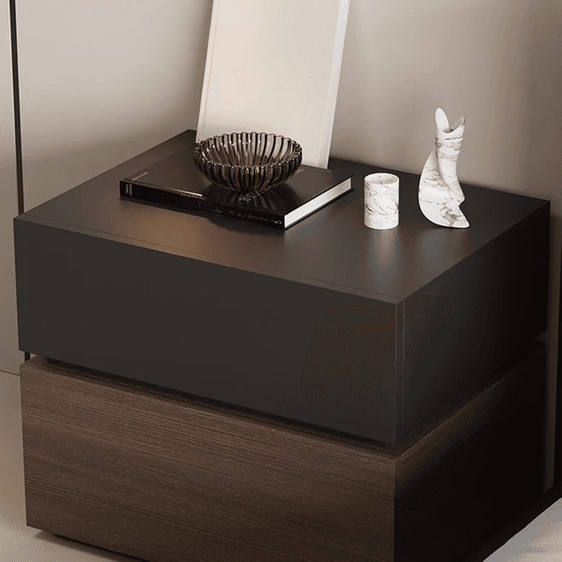 Organic Modern Nightstand With Drawer Organization Featuring 2 Drawers and Real Wood Countertop thumbnail 11