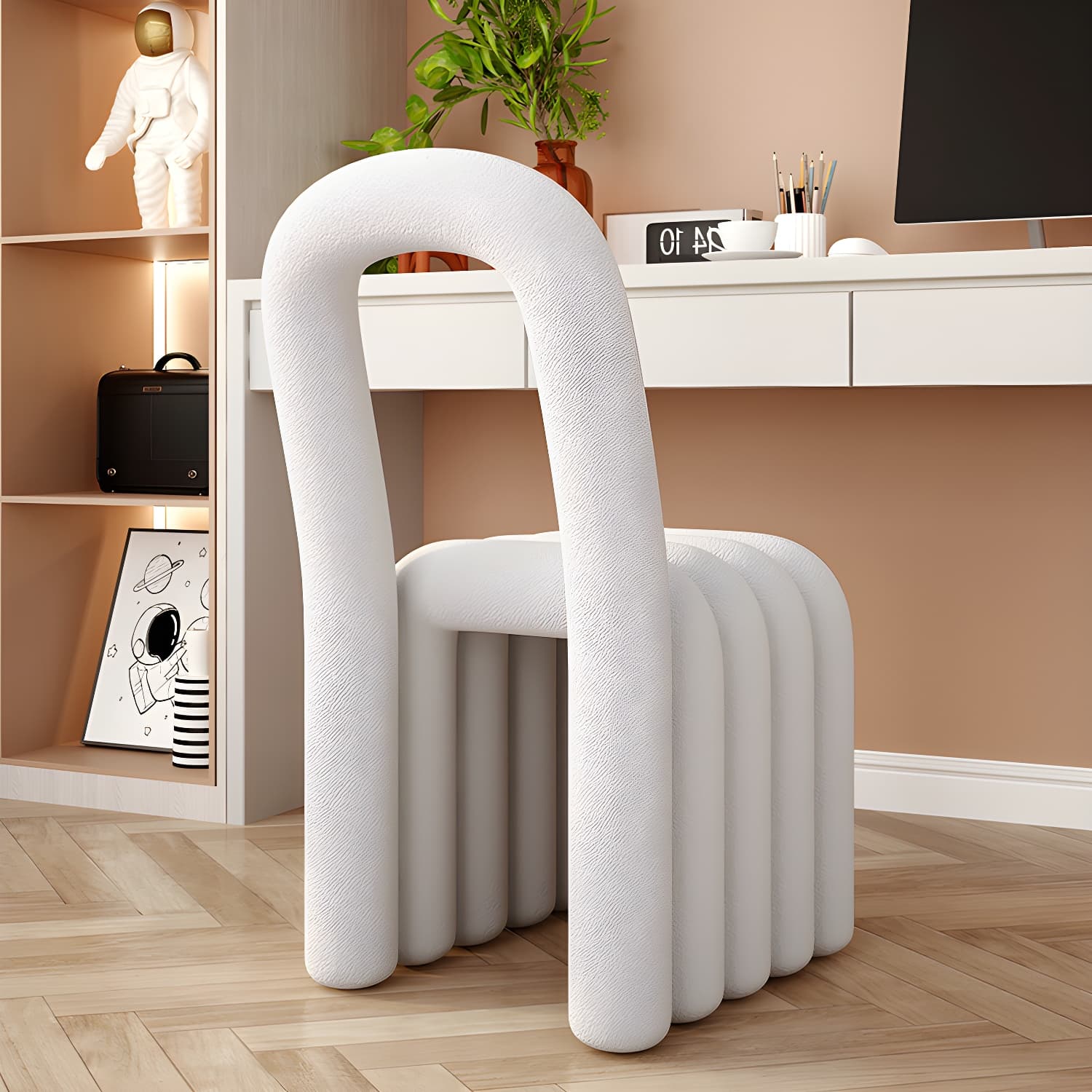 Velvet Designer Style Living Room Side Chair Open Back Dining Side Chair thumbnail 16