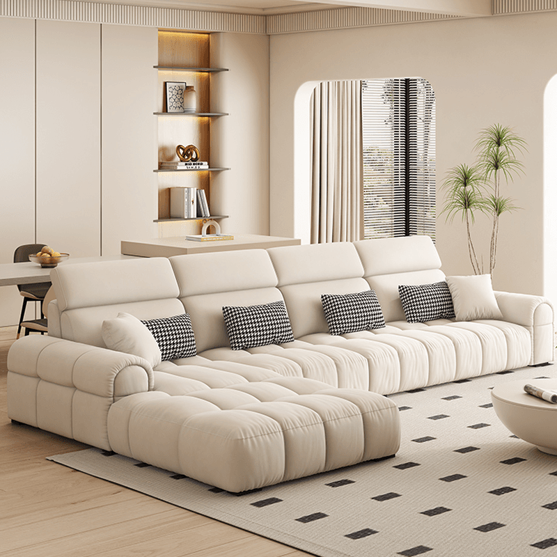 L-Shape/Straight Reversible/Horizontal Concealed Support Sofa Recliner/Sofa with Round Arm & Pine Frame thumbnail 2