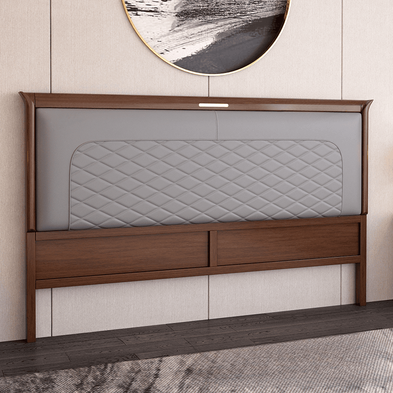 Modish No Distressing Rubberwood Panel Headboard with Rectangle Shape for King/Full/Queen Bed, Featuring Sponge Upholstery Fill and Standard Height thumbnail 4
