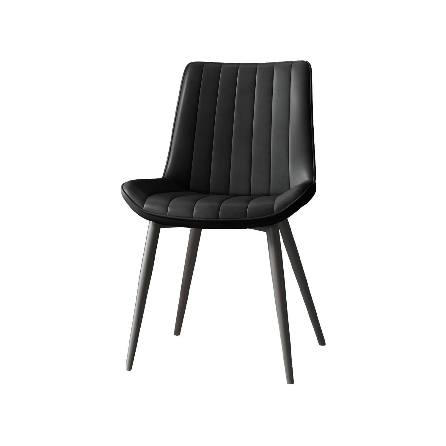 Scandinavian Study Room Leather Side Chair Matte Finish Parsons Dining Chairs
