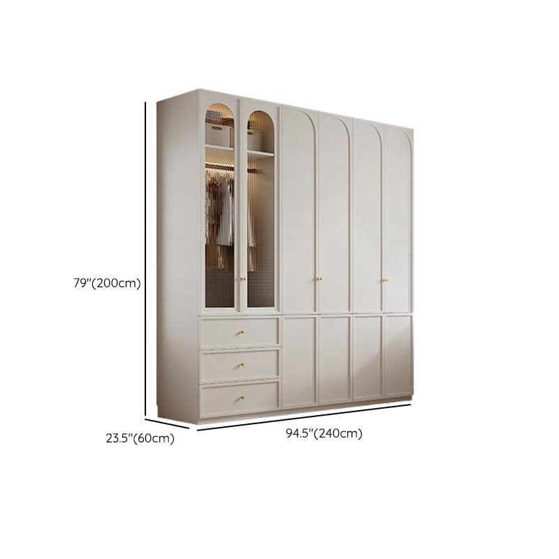 Minimalist Manufactured Wood Independent Almirah with 3-Drawer, Interior Shelves, and Clothing Rod thumbnail 31