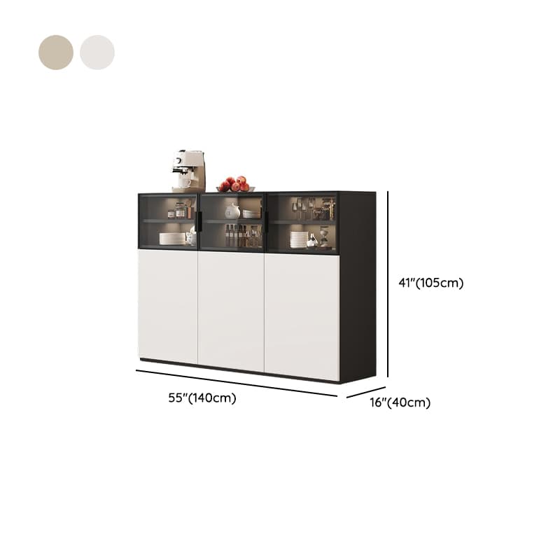 Modern Sideboard with Cupboard in Narrow/Standard/Wide Sizes, Larder Storage, Manufactured Wood Countertop, Glazed Door, and Alterable Shelf thumbnail 12