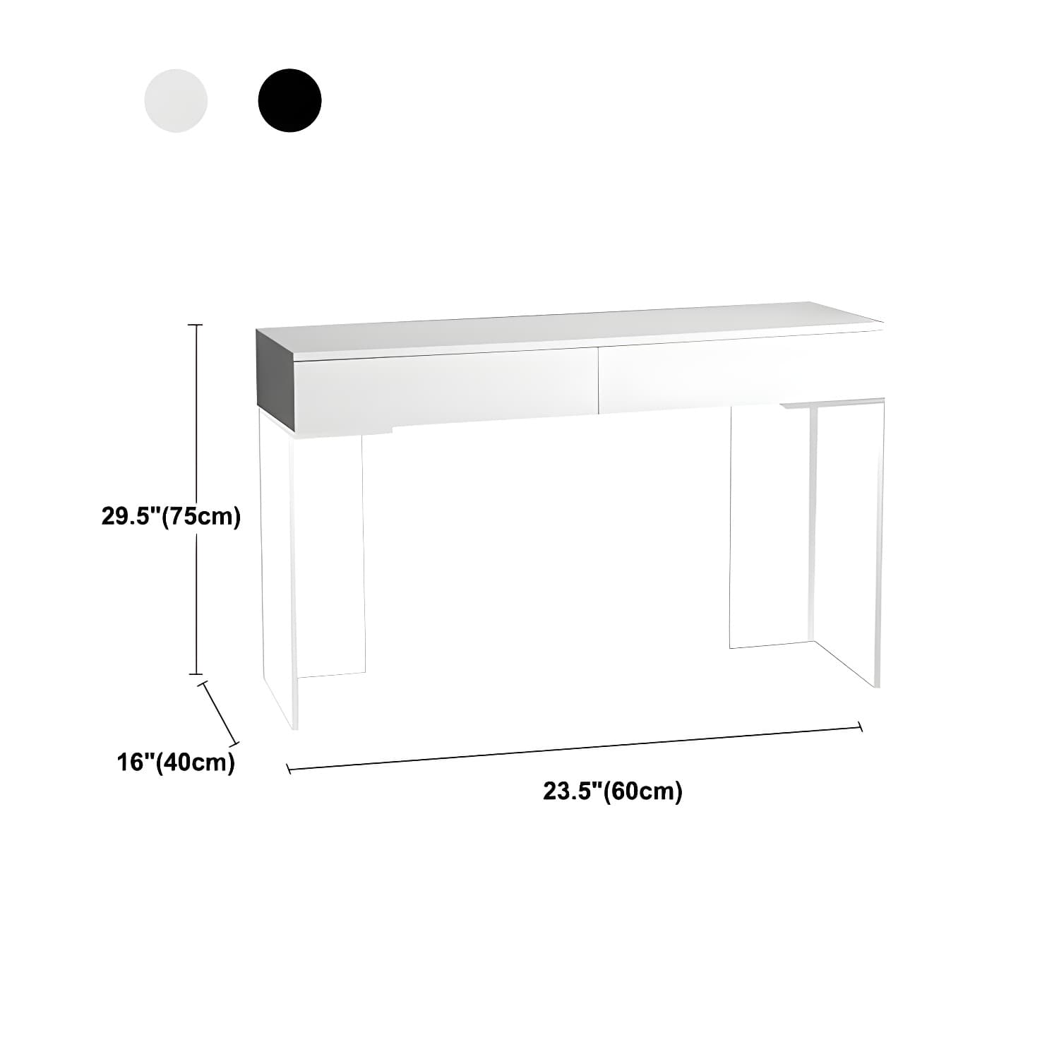 Contemporary Acrylic Vanity Desk 2-Drawer Vanity Dressing Table thumbnail 14