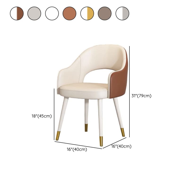 Modern Simple Style Arm Chair with Ventilated Back, Padded Upholstery, Arms, and Metal Legs thumbnail 14