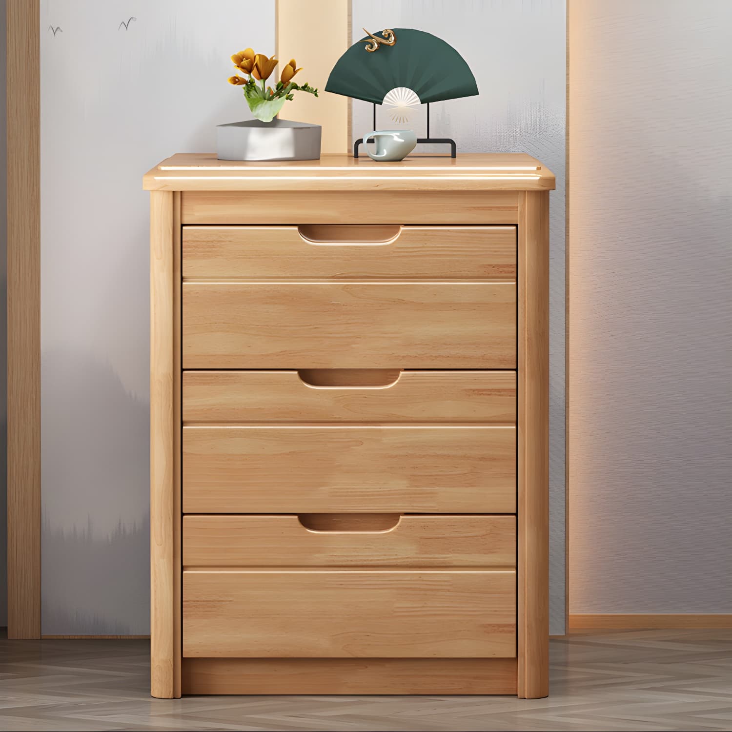Bedroom Dresser Vertical Solid Wood Storage Chest with 3 / 4 / 5 Drawers - image 5
