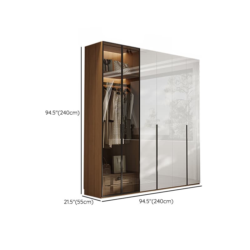 Casual White Lumber Wardrobe Closet with Soft Close Drawer, Door, Interior Shelves, and Clothing Rod thumbnail 22