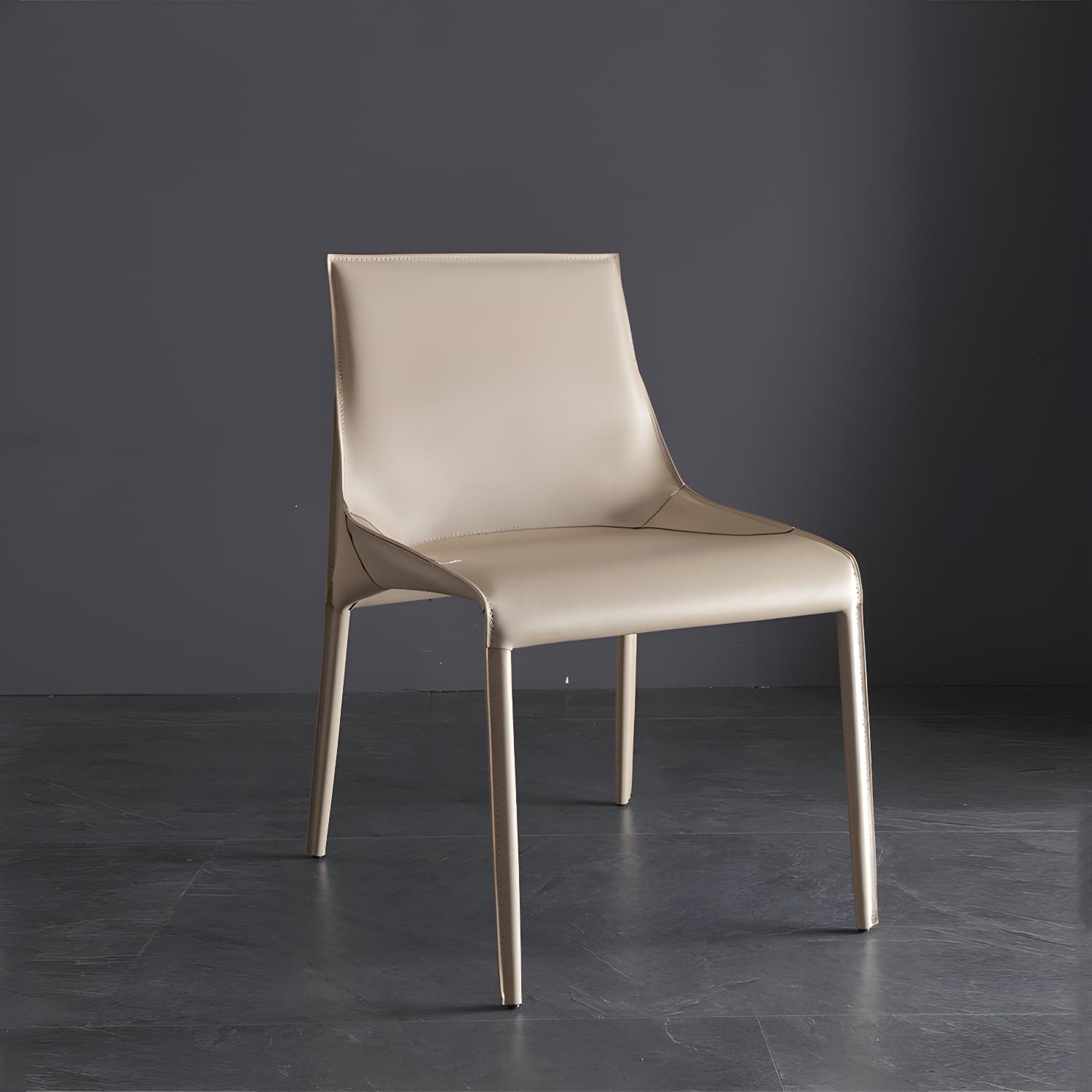 Designer Style Leather Dining Chair Matte Finish Parsons Dining Side Chair thumbnail 1