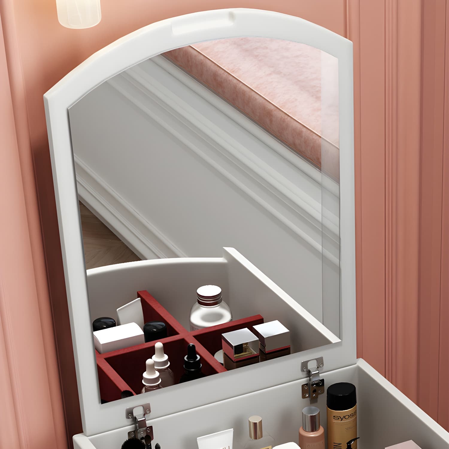 42.5" Height Flip-top Vanity Set with Mirror and Drawer for Bedroom thumbnail 11