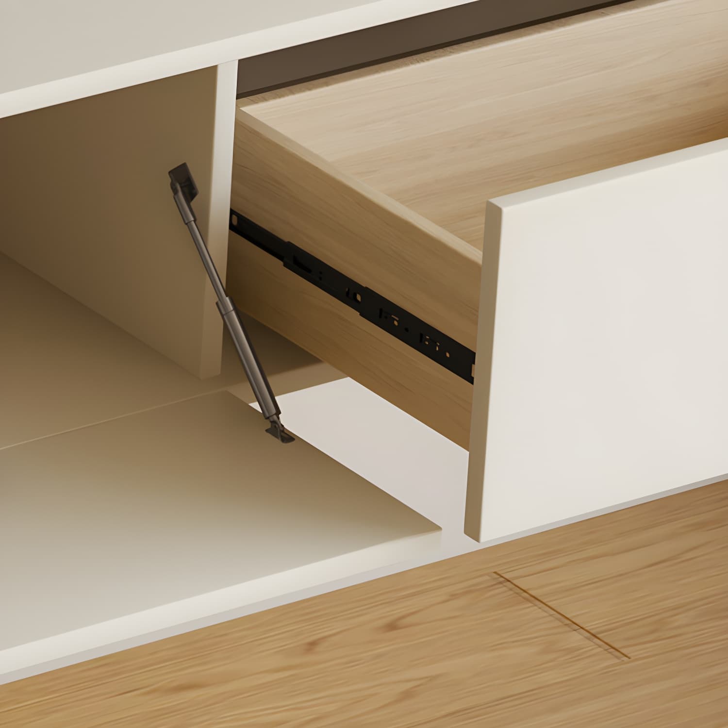 Contemporary TV Media Console Floating TV Stand Console with Drawers thumbnail 8