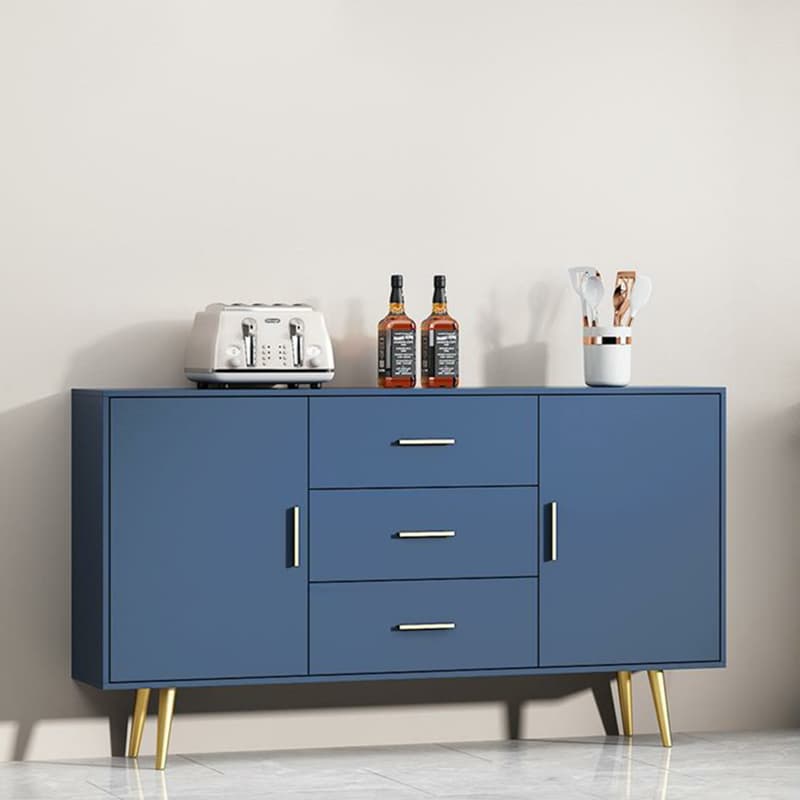 Floor Freestanding Buffet Table with Kitchen Appliance Storage for Living Room in a Glam Style thumbnail 7