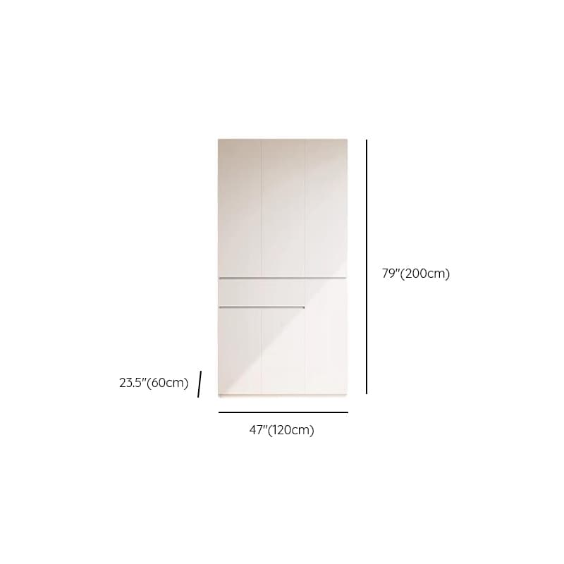 Chalk Minimalist Wood Cabinet Armoire with Soft Close Drawer and Door, Interior Shelves, and Clothing Rod thumbnail 8