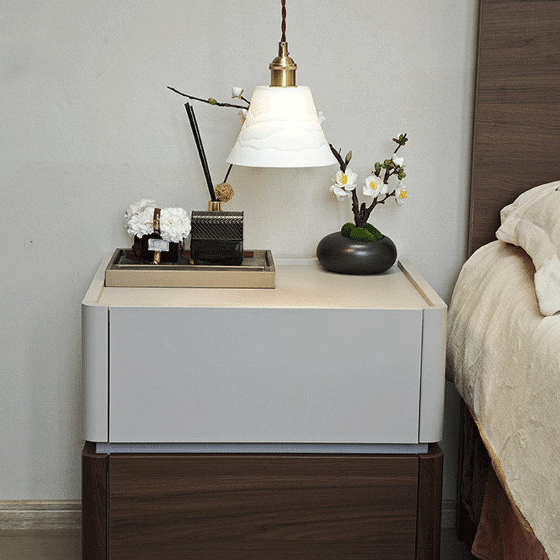 Modish Nightstand With Drawer Organization Featuring 2 Drawers and Composite Wood Countertop thumbnail 15