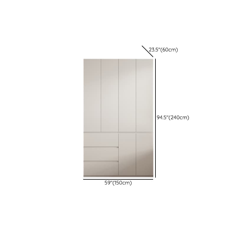 White Modish Manufactured Wood Armoire Cabinet with Soft Close Drawer, Soft Close Door, Interior Shelves, and Clothing Rod thumbnail 19